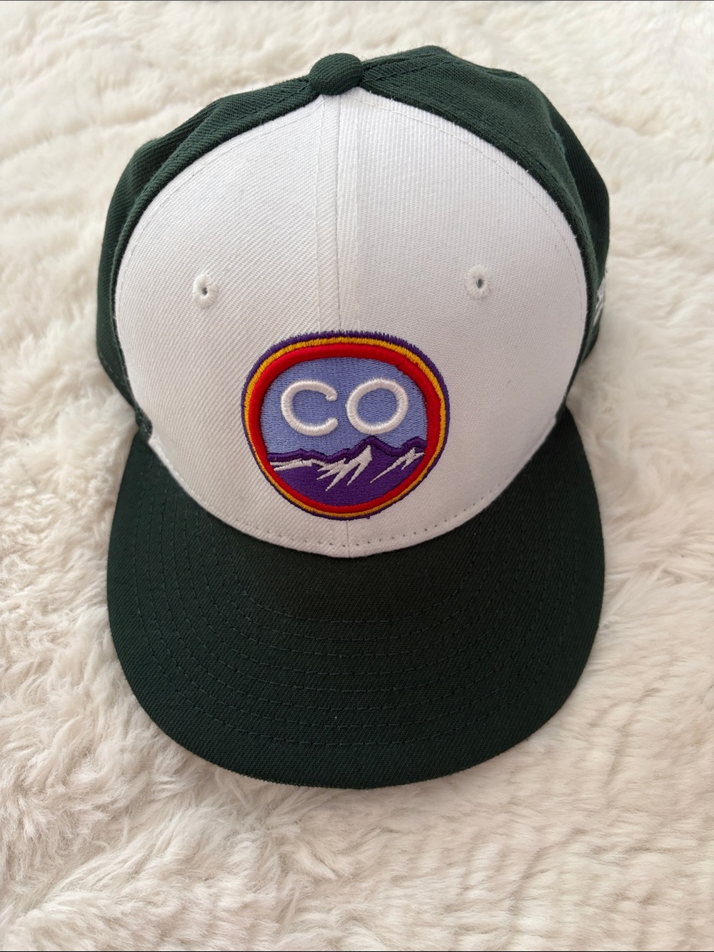 CO Rockies Kids Two-Tone Snapback Hat in Forest Green & White